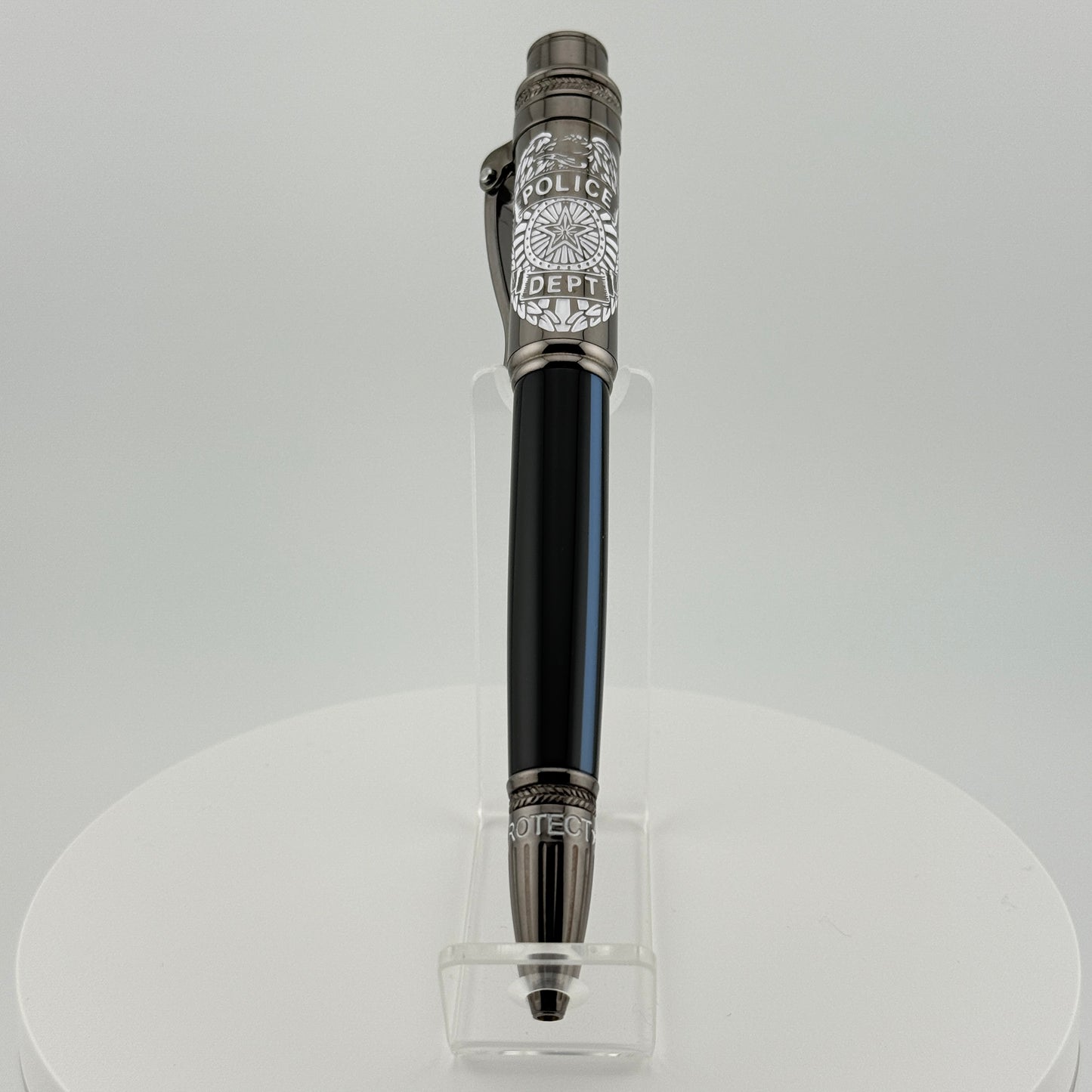 Handmade Protect & Serve EDC Pen - Thin Blue Line Series - Free Personalization
